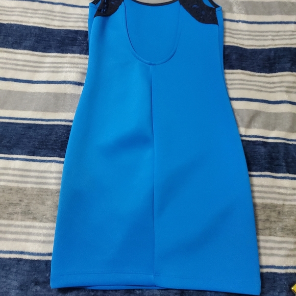 Blue Lace Straps Dress - Picture 6 of 9